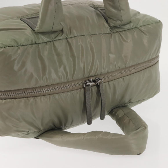 CHANEL Cococoon Tote Bag Nylon Gray Silver CC Auth BA5928