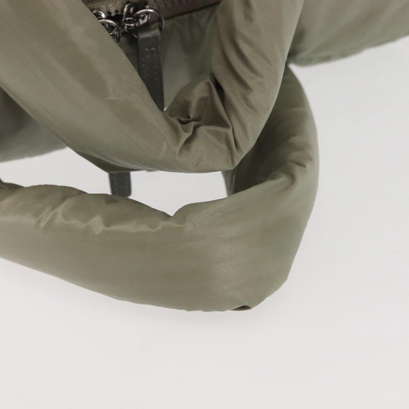 CHANEL Cococoon Tote Bag Nylon Gray Silver CC Auth BA5928