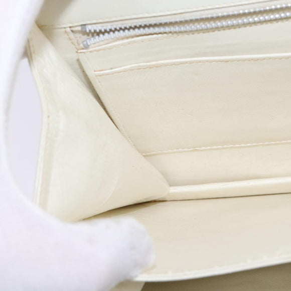 GUCCI Shoulder Bag Leather White Gold Auth BA5930