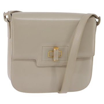 GUCCI Shoulder Bag Leather Beige Gold 26 001 0647 Auth BA5931