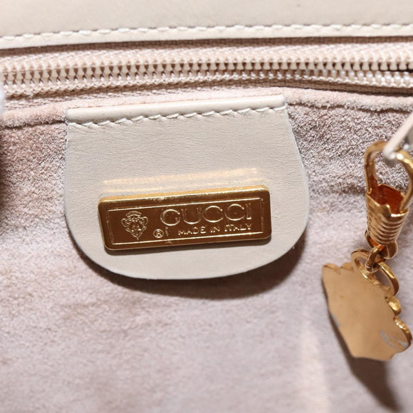 GUCCI Shoulder Bag Leather Beige Gold 26 001 0647 Auth BA5931