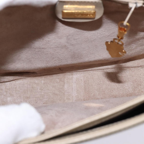 GUCCI Shoulder Bag Leather Beige Gold 26 001 0647 Auth BA5931