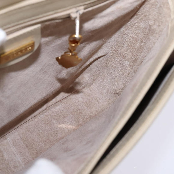 GUCCI Shoulder Bag Leather Beige Gold 26 001 0647 Auth BA5931