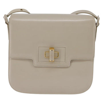 GUCCI Shoulder Bag Leather Beige Gold 26 001 0647 Auth BA5931 - 0