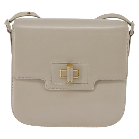 GUCCI Shoulder Bag Leather Beige Gold 26 001 0647 Auth BA5931