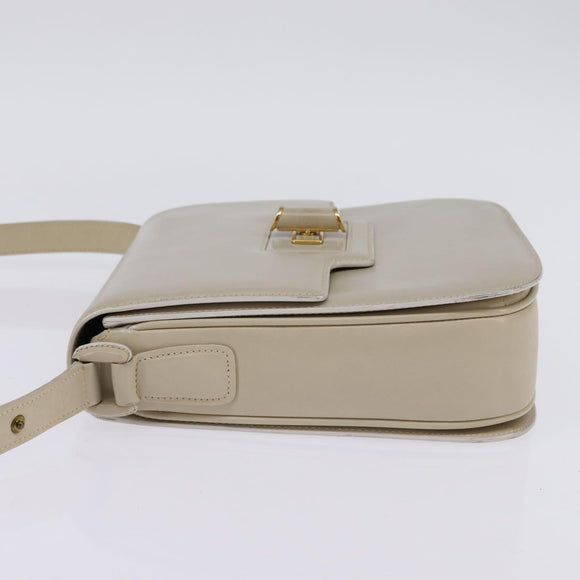 GUCCI Shoulder Bag Leather Beige Gold 26 001 0647 Auth BA5931