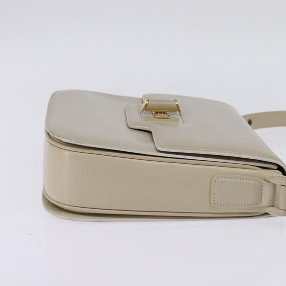 GUCCI Shoulder Bag Leather Beige Gold 26 001 0647 Auth BA5931