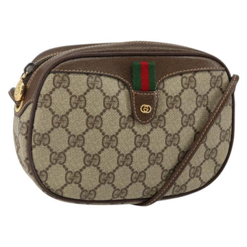 GUCCI GG Supreme Web Sherry Line Bag PVC Beige Gold 007 58 6112 Auth BA5932
