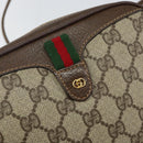 GUCCI GG Supreme Web Sherry Line Bag PVC Beige Gold 007 58 6112 Auth BA5932-14