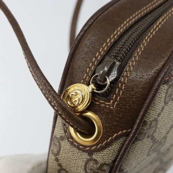 GUCCI GG Supreme Web Sherry Line Bag PVC Beige Gold 007 58 6112 Auth BA5932