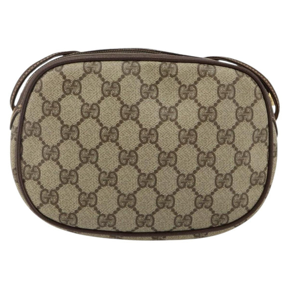 GUCCI GG Supreme Web Sherry Line Bag PVC Beige Gold 007 58 6112 Auth BA5932