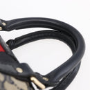 GUCCI GG Canvas Sherry Line Boston Bag 2way Navy Gold 247205 Auth BA5935-10