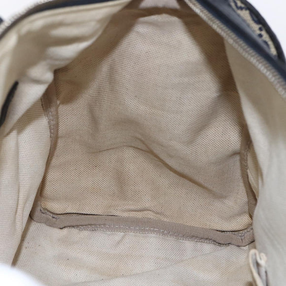 GUCCI GG Canvas Sherry Line Boston Bag 2way Navy Gold 247205 Auth BA5935