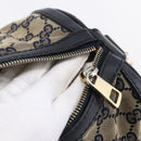 GUCCI GG Canvas Sherry Line Boston Bag 2way Navy Gold 247205 Auth BA5935-7