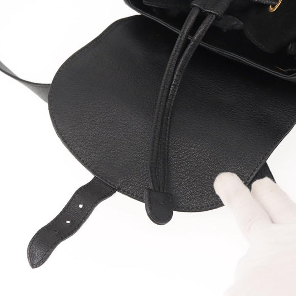 GUCCI Bamboo Backpack Suede Black Gold 003 2058 016 Auth BA5937