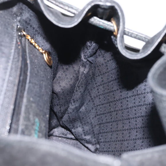 GUCCI Bamboo Backpack Suede Black Gold 003 2058 016 Auth BA5937