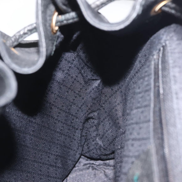 GUCCI Bamboo Backpack Suede Black Gold 003 2058 016 Auth BA5937