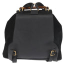GUCCI Bamboo Backpack Suede Black Gold 003 2058 016 Auth BA5937-2