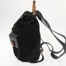 GUCCI Bamboo Backpack Suede Black Gold 003 2058 016 Auth BA5937-3