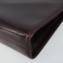 Salvatore Ferragamo Gancini Chain Shoulder Bag Leather Bordeaux Gold Auth BA5939-10