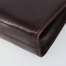 Salvatore Ferragamo Gancini Chain Shoulder Bag Leather Bordeaux Gold Auth BA5939-12