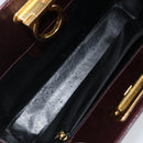 Salvatore Ferragamo Gancini Chain Shoulder Bag Leather Bordeaux Gold Auth BA5939-16