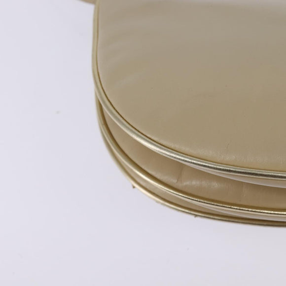 Salvatore Ferragamo Shoulder Bag Leather Beige Gold Auth BA5940