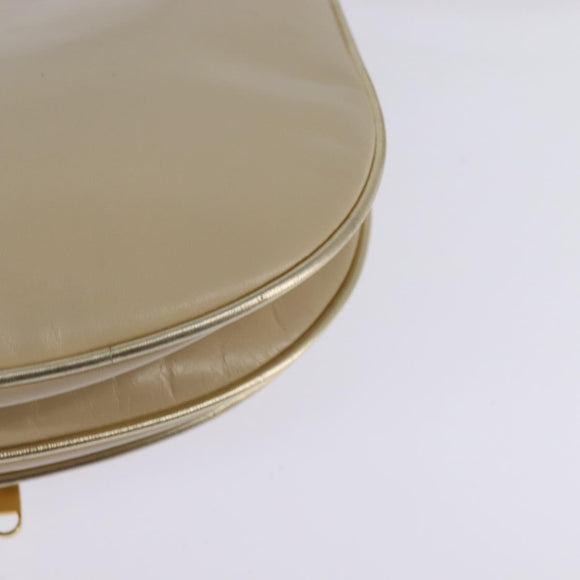 Salvatore Ferragamo Shoulder Bag Leather Beige Gold Auth BA5940