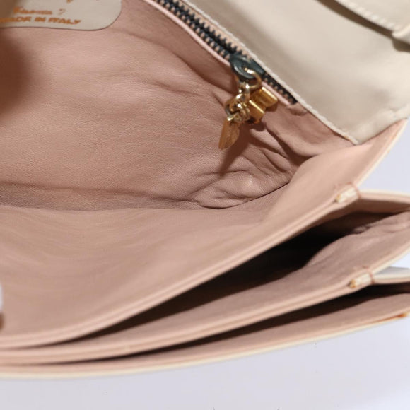 Salvatore Ferragamo Shoulder Bag Leather Beige Gold Auth BA5940