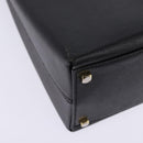 Salvatore Ferragamo Gancini Hand Bag Leather 2way Black Gold Auth BA5941-16