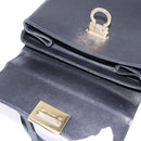 Salvatore Ferragamo Gancini Hand Bag Leather 2way Black Gold Auth BA5941-19