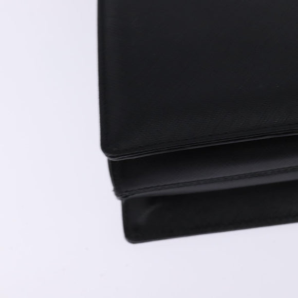 Salvatore Ferragamo Gancini Hand Bag Leather 2way Black Silver Auth BA5942