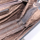 Salvatore Ferragamo Gancini Hand Bag Leather 2way Black Silver Auth BA5942-20