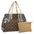 Salvatore Ferragamo Tote Bag Vinyl Brown Silver Auth BA5943-1