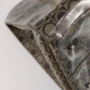 Salvatore Ferragamo Tote Bag Vinyl Brown Silver Auth BA5943-13