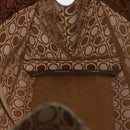 Salvatore Ferragamo Tote Bag Vinyl Brown Silver Auth BA5943-17