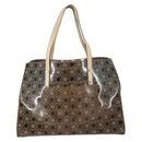 Salvatore Ferragamo Tote Bag Vinyl Brown Silver Auth BA5943-2