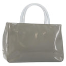 PRADA Hand Bag Enamel Gray Silver Auth BA5946-1