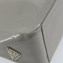 PRADA Hand Bag Enamel Gray Silver Auth BA5946-11