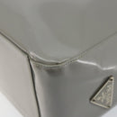 PRADA Hand Bag Enamel Gray Silver Auth BA5946-12