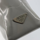 PRADA Hand Bag Enamel Gray Silver Auth BA5946-14