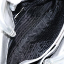 PRADA Hand Bag Enamel Gray Silver Auth BA5946-16