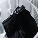 PRADA Hand Bag Enamel Gray Silver Auth BA5946-17