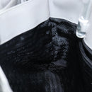 PRADA Hand Bag Enamel Gray Silver Auth BA5946-18