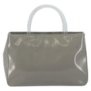PRADA Hand Bag Enamel Gray Silver Auth BA5946-2