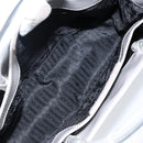 PRADA Hand Bag Enamel Gray Silver Auth BA5946-20