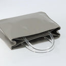 PRADA Hand Bag Enamel Gray Silver Auth BA5946-6