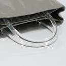 PRADA Hand Bag Enamel Gray Silver Auth BA5946-7