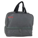 PRADA Sports Boston Bag Nylon Gray Silver Auth BA5947-1