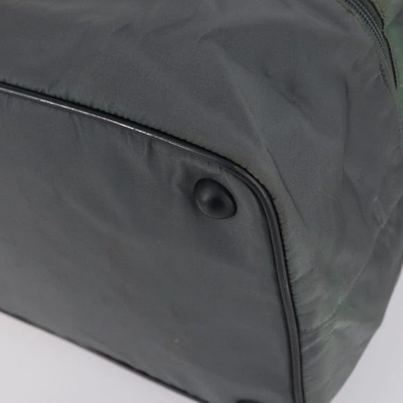 PRADA Sports Boston Bag Nylon Gray Silver Auth BA5947